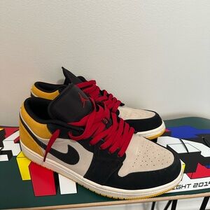 Nike Air Jordan Low Black Red Yellow Sneakers